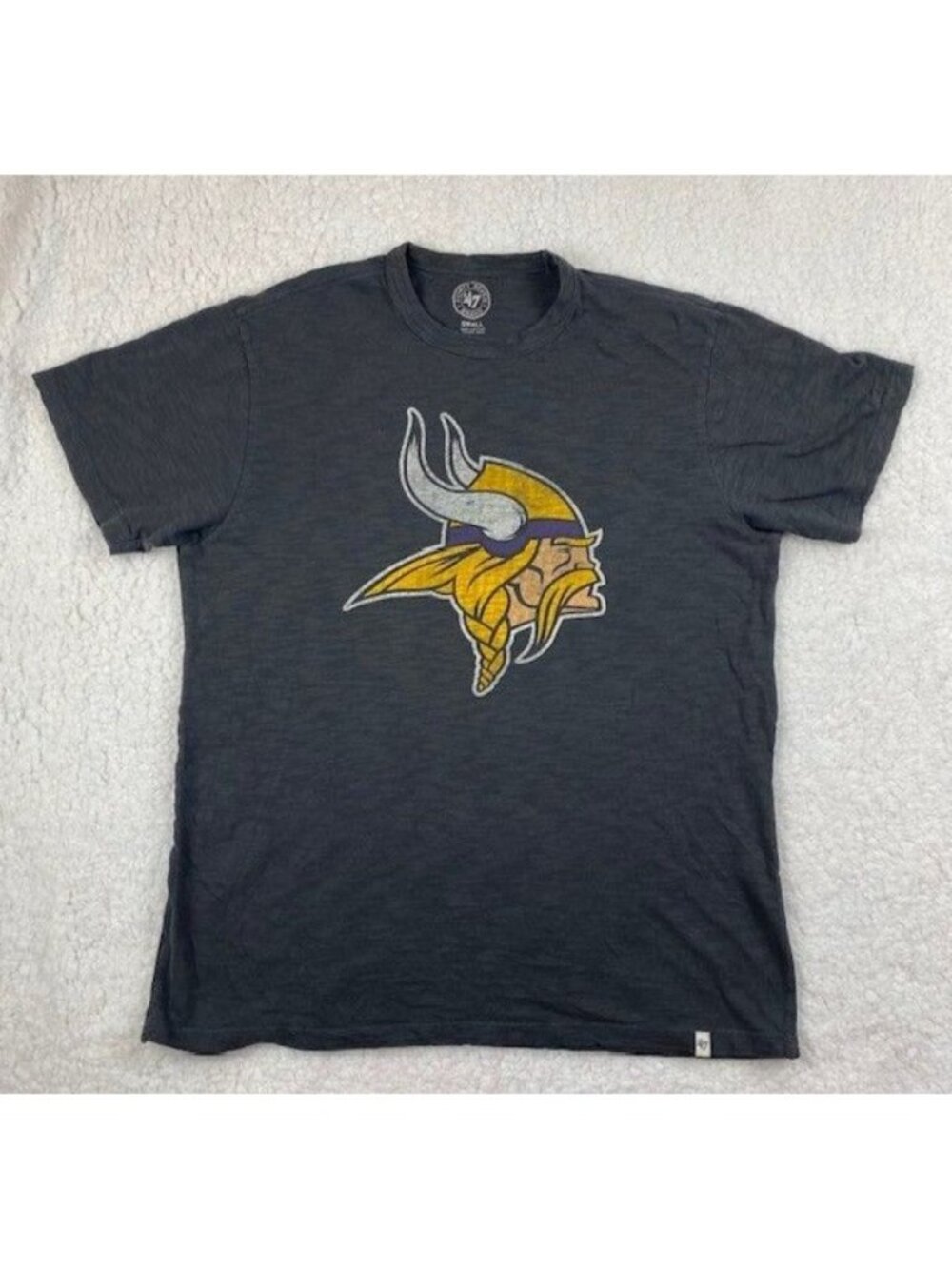 Minnesota Vikings '47 Brand T Shirt Men's Small Dark Gray Norseman Logo Tee